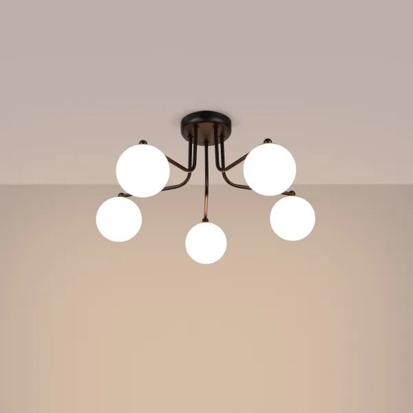 Sollux SL.1663 - Lampadario a sospensione con supporto rigido ASTRAL 5xG9/8W/230V nero