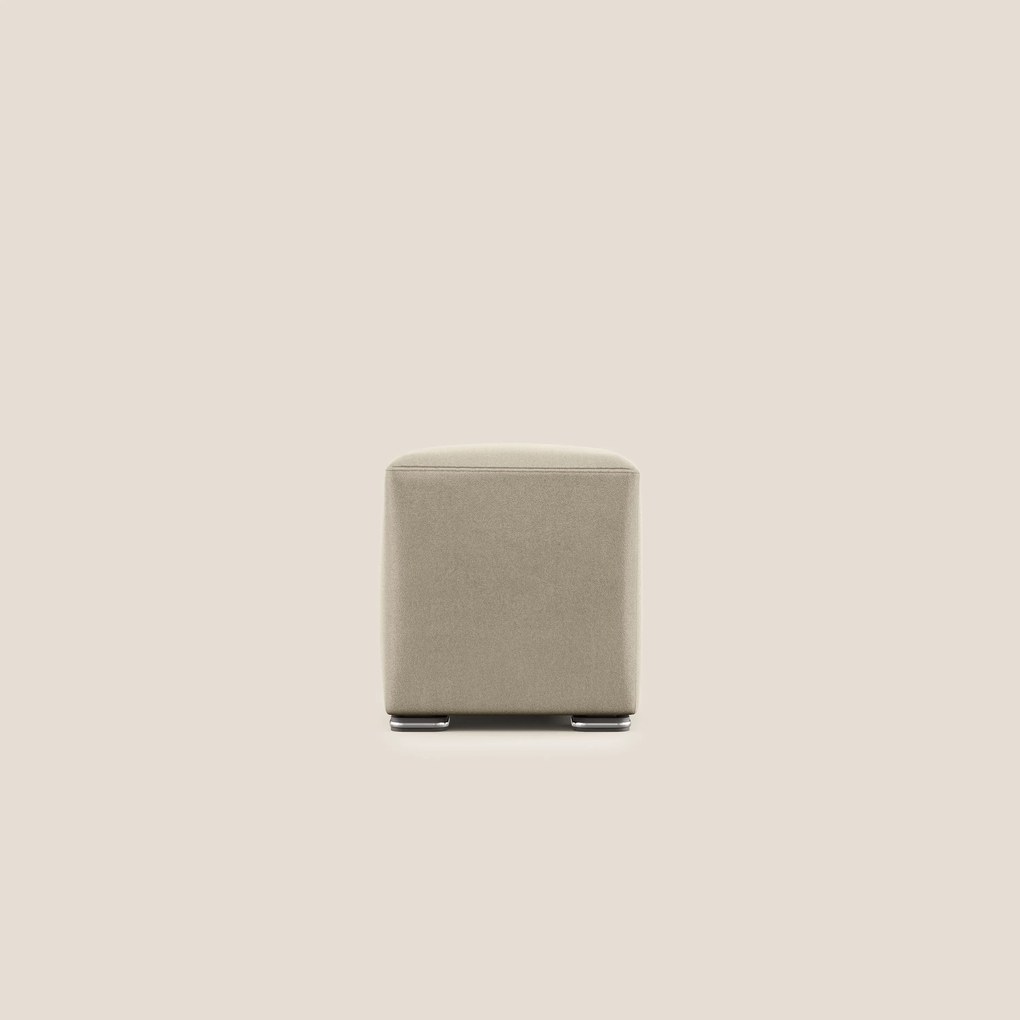 Cube pouf in microfibra smacchiabile T11 tortora