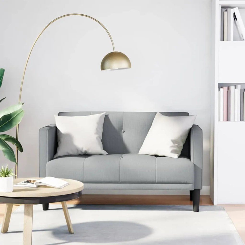 Divano Divanetto Grigio Chiaro 111 Cm İn Tessuto /