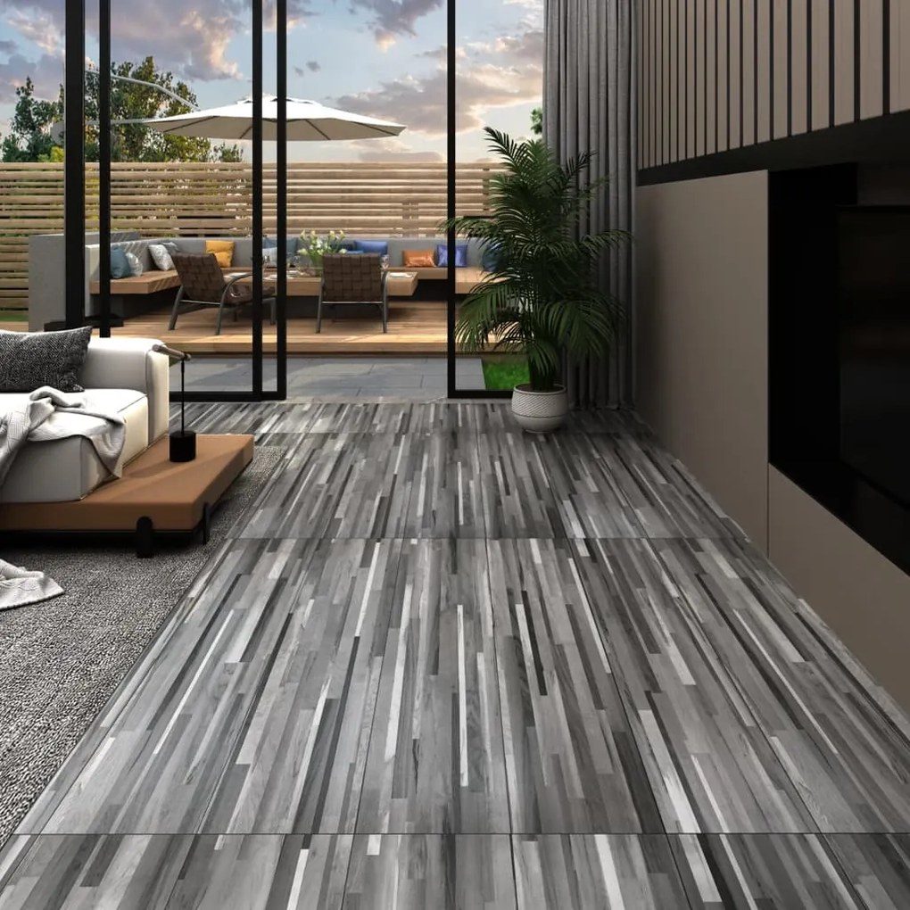 Listoni Pavimenti Autoadesivi İn Pvc 2,51m² 2mm Grigio Striato /