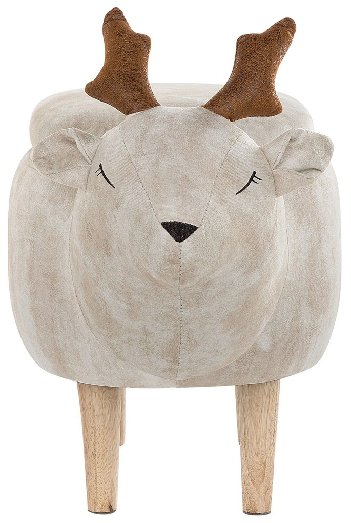 Pouf in tessuto beige REINDEER Beliani