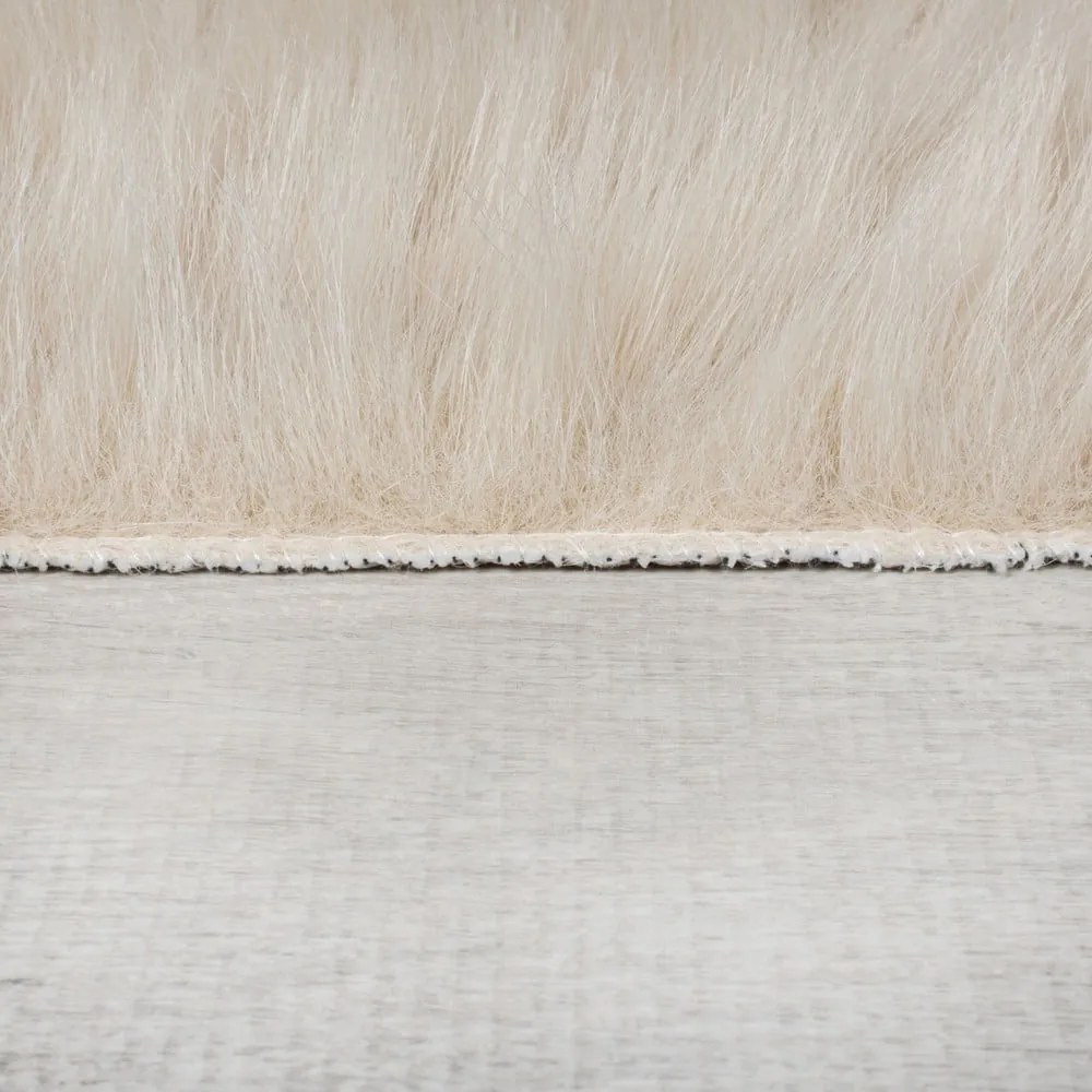 Tappeto in pelliccia sintetica crema 80x150 cm Waffle Faux Fur - Flair Rugs