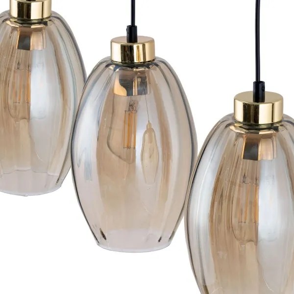 Lampadario LED a cavo SEBO 1xE27/15W/230V nero/beige fumato
