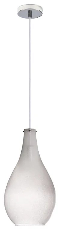 Sospensione Contemporanea Drop Metallo Cromo Vetro Grigio 1 Luce E14 D.17Cm