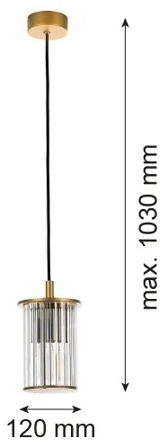 Argon 8755 - Lampadario da esterno a sospensione con filo NORFOLK 1xE27/15W/230V IP44 oro