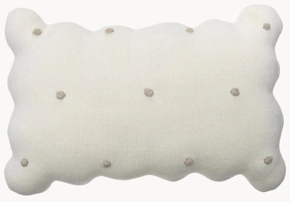 Cuscino morbido in cotone ricamato a mano Biscuit