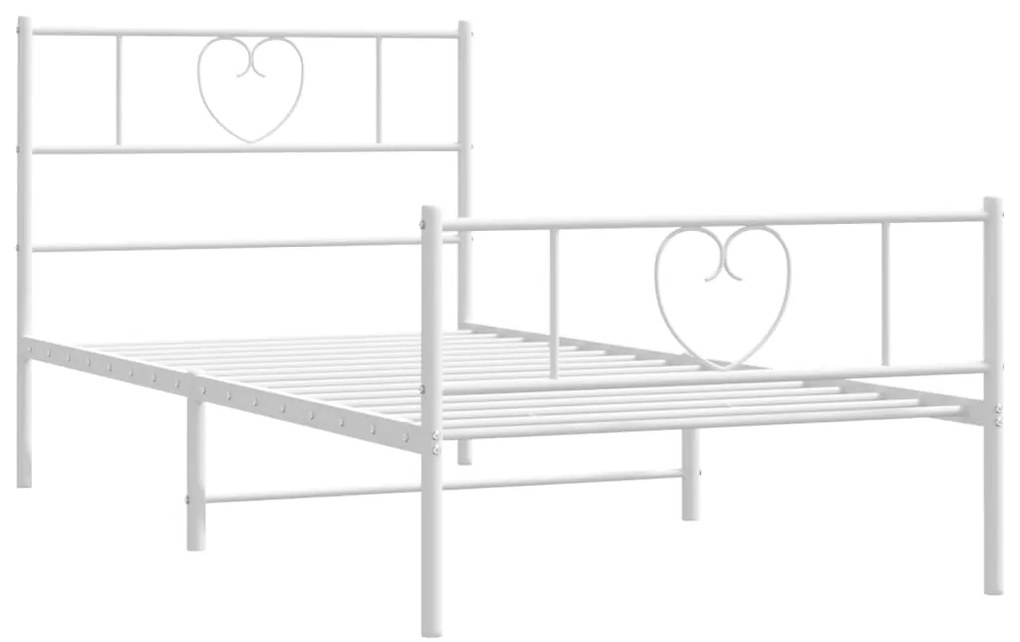 Giroletto con testiera e pediera metallo bianco 100x190 cm