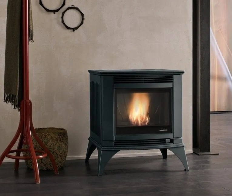 Stufa A Pellet Ecofire Ad Aria 9kw Programmabile in Ghisa Nero Palazzetti Cesare II 805708302