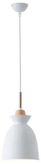 Lampadario a sospensione con filo 1xE27/15W/230V bianco diametro 19,5 cm