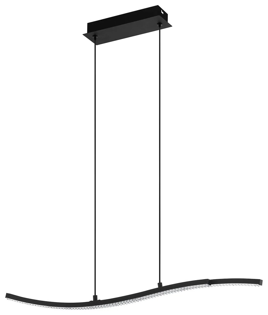 Lampadario A Sospensione Moderno Lejias Acciaio Nero 1 Luce Led 21,5W 2600Lm