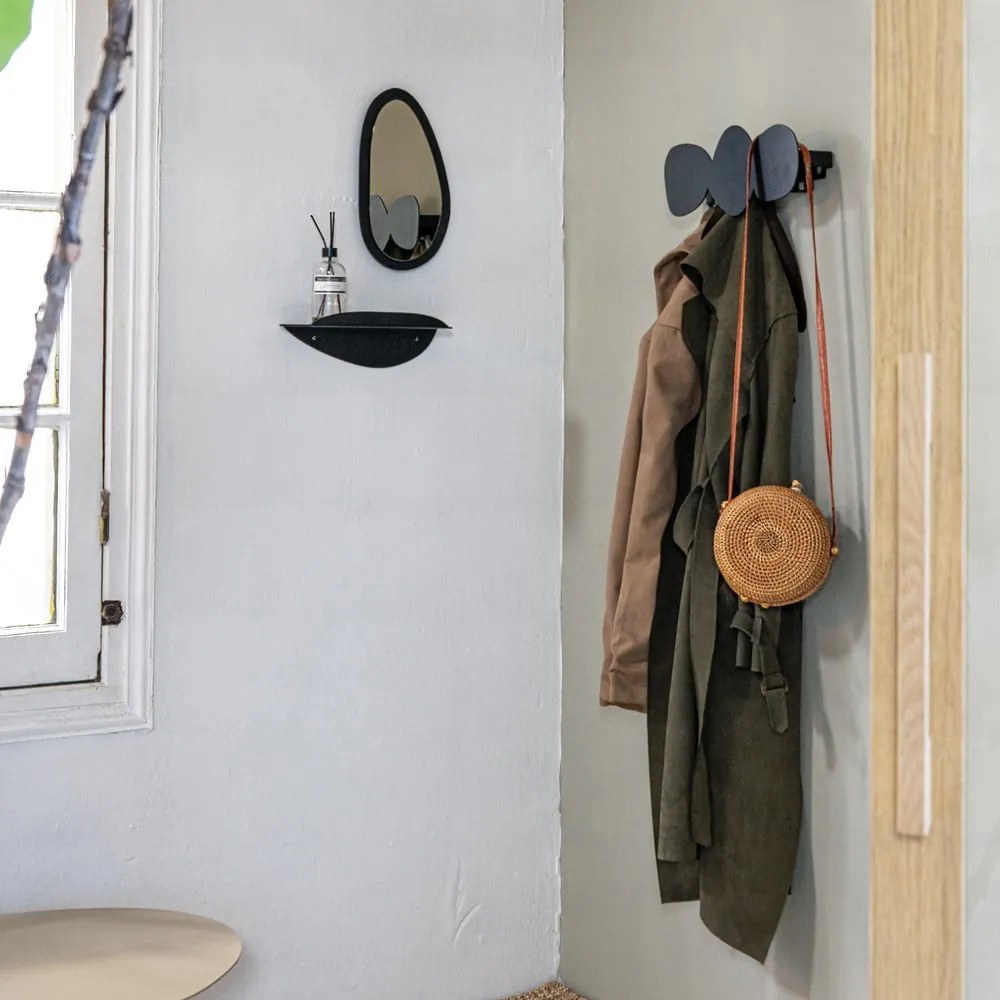 Attaccapanni da parete nero in metallo 35 cm Tumulo – Spinder Design