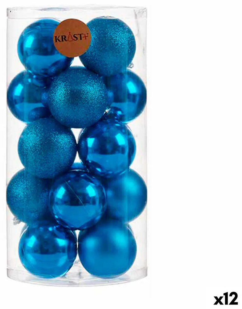 Set di palline di Natale Azzurro PVC (12 Unità)