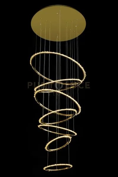 Lampada a sospensione quartz halo 7 ad anello, oro satinato, led 20...