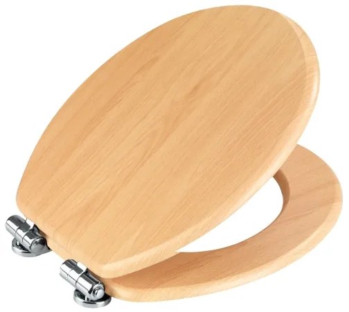 WENKO 22979100 - sedile WC Faggio naturale 35,5x42,5 cm marrone/argento