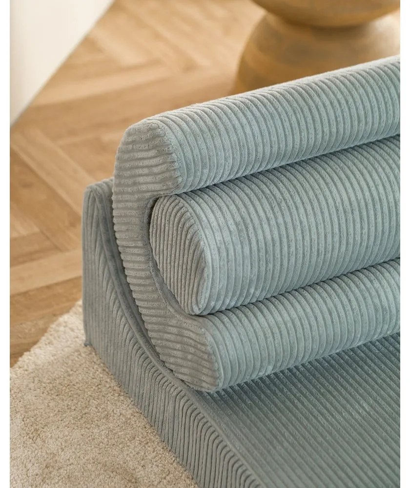 Poltrona per bambini color menta con rivestimento in velluto a coste Flipster – Wigiwama