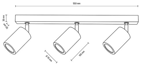 Spot-Light 3913174 - Plafoniera a spot LED MATTI 3xGU10/5W/230V rovere