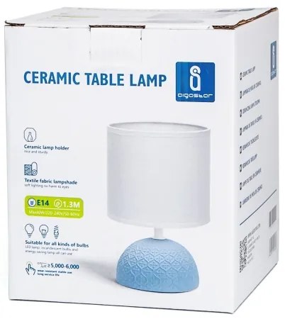 Aigostar - Lampada da tavolo 1xE14/40W/230V blu/bianco