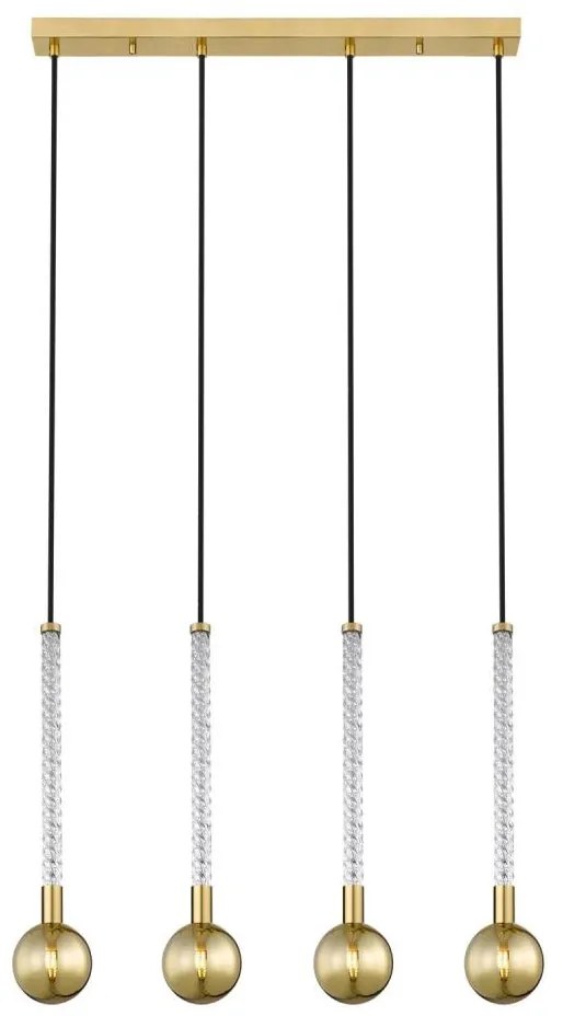 Zuma Line P0583-04A-2GHF - Lampadario a sospensione con filo MIDA 4xG9/6W/230V ottone