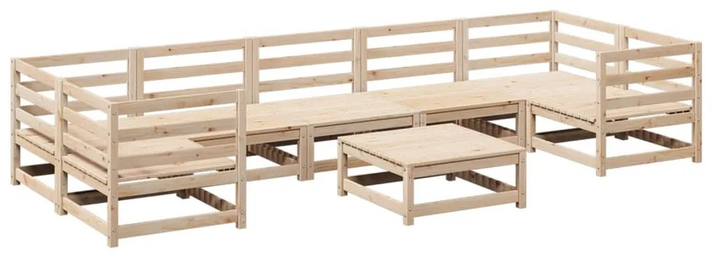 Set divani da giardino 8 pz in legno massello di pino