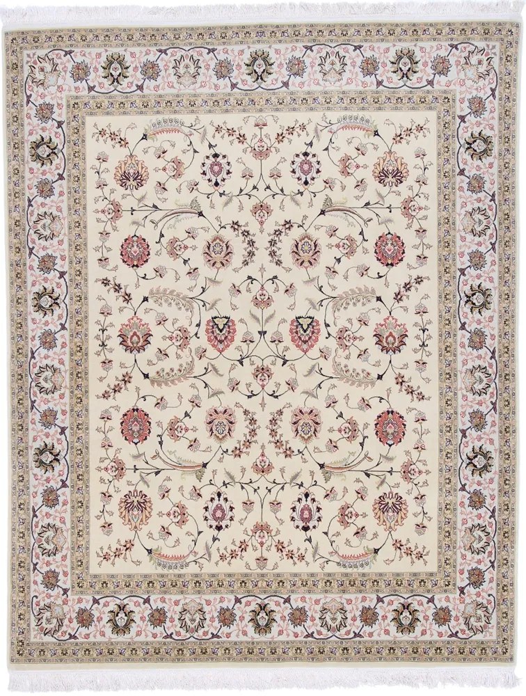 Tabriz Tappeto 250x200 Beige (Iran) Annodato A Mano