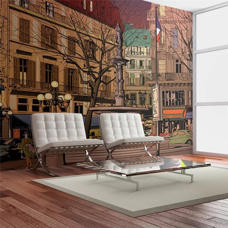 Fotomurale  Walk through the French square  Colore Beige, Dimensioni e Misure 200x154