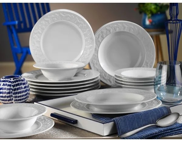 Set da tavola 24 pezzi in porcellana bianca