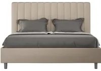 Letto Matrimoniale 160x210 cm con Rete e Contenitore Agueda Tortora