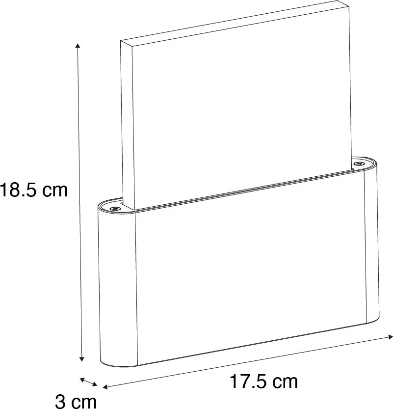 Lampada da parete per esterni nera con LED incl. numeri civici IP54 - Kandi