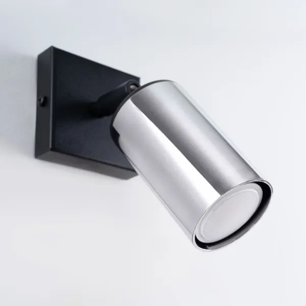 Sollux SL.1366 - Faretto da parete WINX 1xGU10/10W/230V nero/cromo