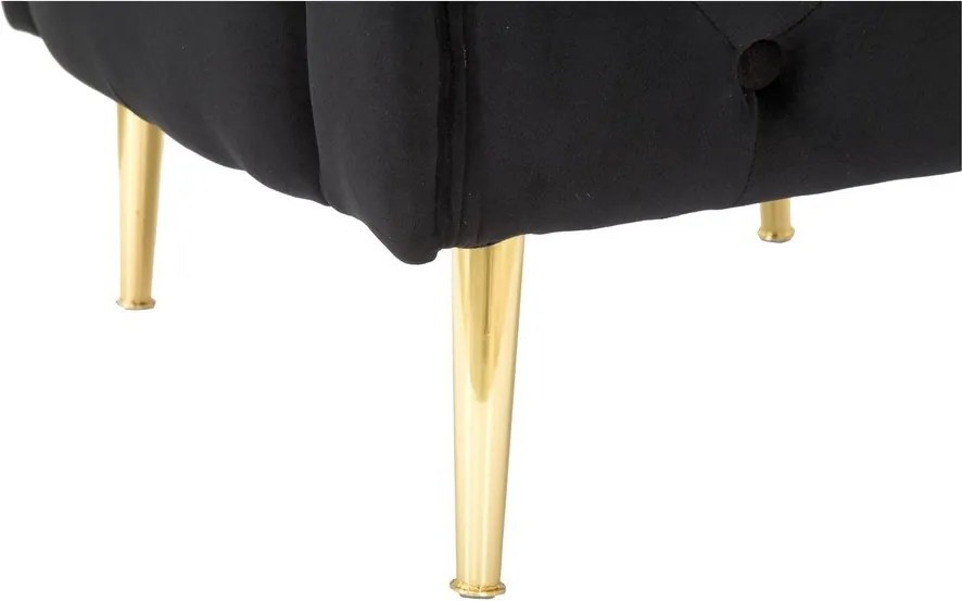 Poltrona nera con poggioli/con gambe con rivestimento in velluto Bucarest – Mauro Ferretti