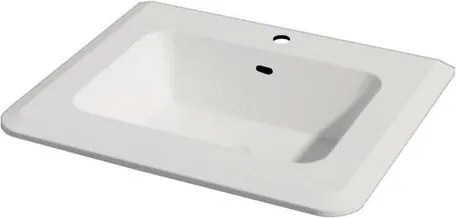 Lavabo a incasso rettangolare Bohemia H 2 cm in resina bianco