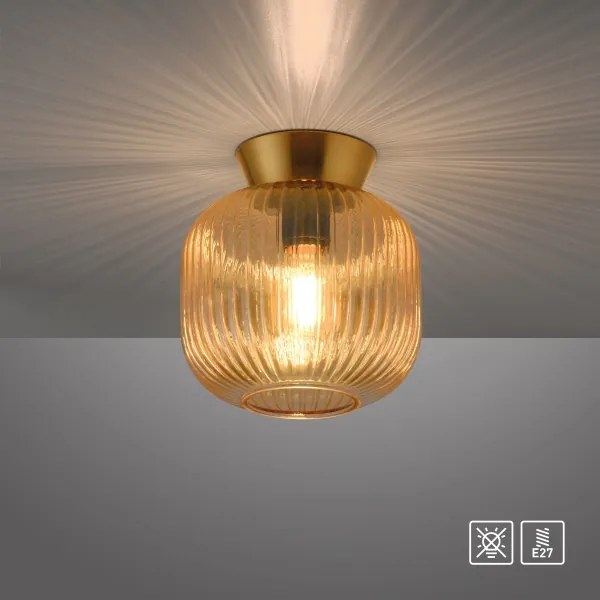 Schöner Wohnen 13574-27 - Plafoniera NAMI 1xE27/25W/230V Ø 20 cm oro/beige