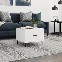 Tavolino da Salotto Bianco 50x50x40 cm in Legno Multistratocod mxl 127741