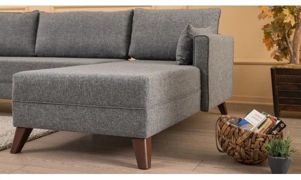 Divano angolare a L KORFU grigio destro