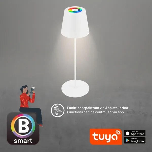 Briloner 7559016 - Lampada da tavolo LED RGB COLORIS 3,5W/5V IP44 2000mAh Wi-Fi Tuya