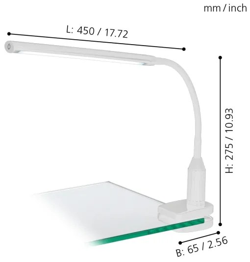 Eglo 96434 - Lampada con morsetto LED LAROA LED/4,5W/230V bianca