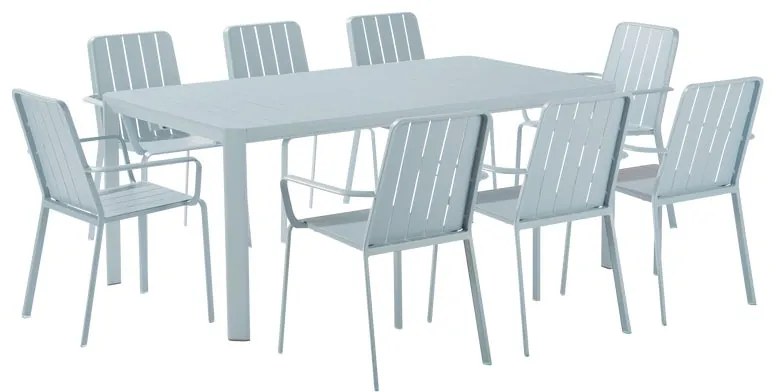 Tavolo da giardino allungabile Idaho NATERIAL in alluminio blu per 8 persone 180/240x100cm