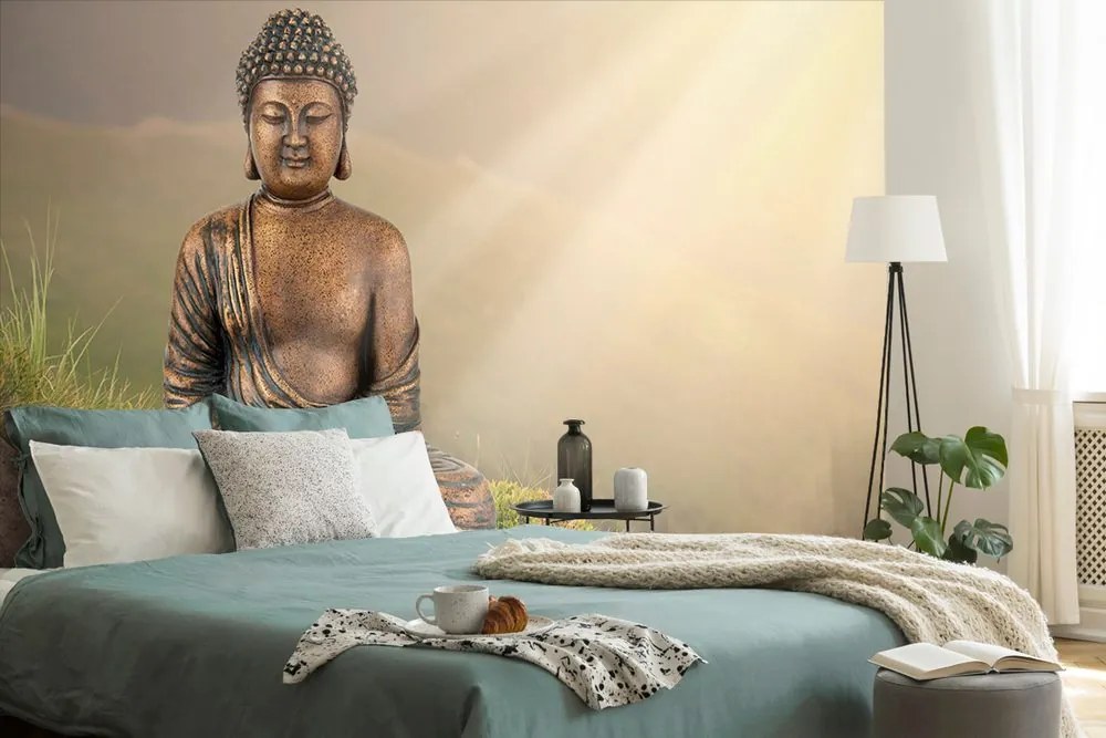 Carta da parati autoadesiva – Statua di Buddha in posizione meditativa
