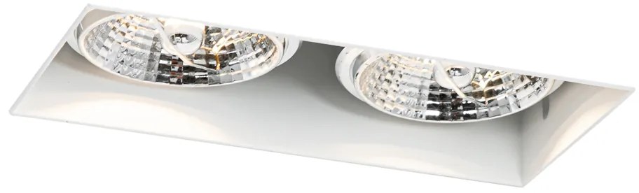 Set di 6 faretti incasso bianchi GU10 70mm 2 luci senza cornice - Oneon