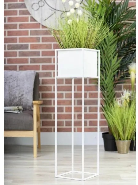 Portafiori 90x24 cm bianco