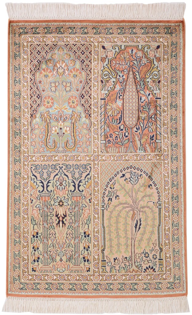 Cashmere Silk Tappeto 60 x 100 (Indian) Annodato A Mano