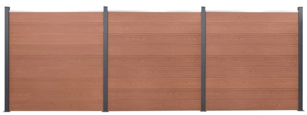 Set Pannello Di Recinzione Marrone 526x186 Cm İn Wpc /