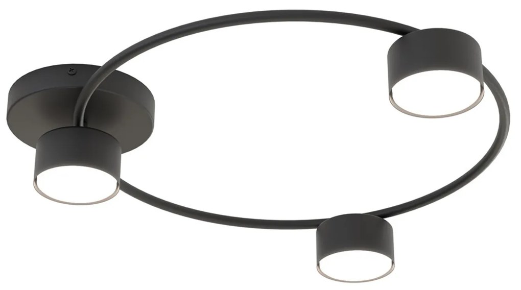 Plafoniera Moderna Zeus Acciaio Nero 3 Luci Gx53 Ip20