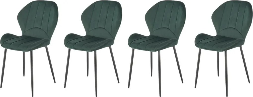Set di 4 sedie K538 in velluto verde
