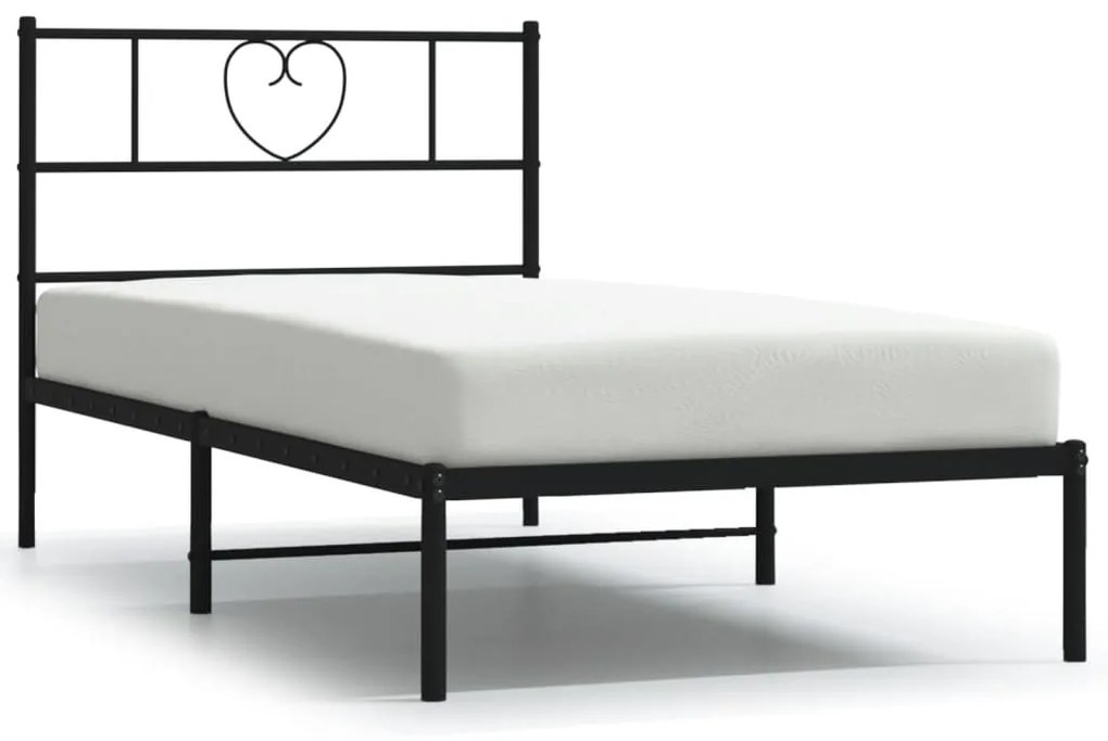 Giroletto con testiera metallo nero 100x200 cm