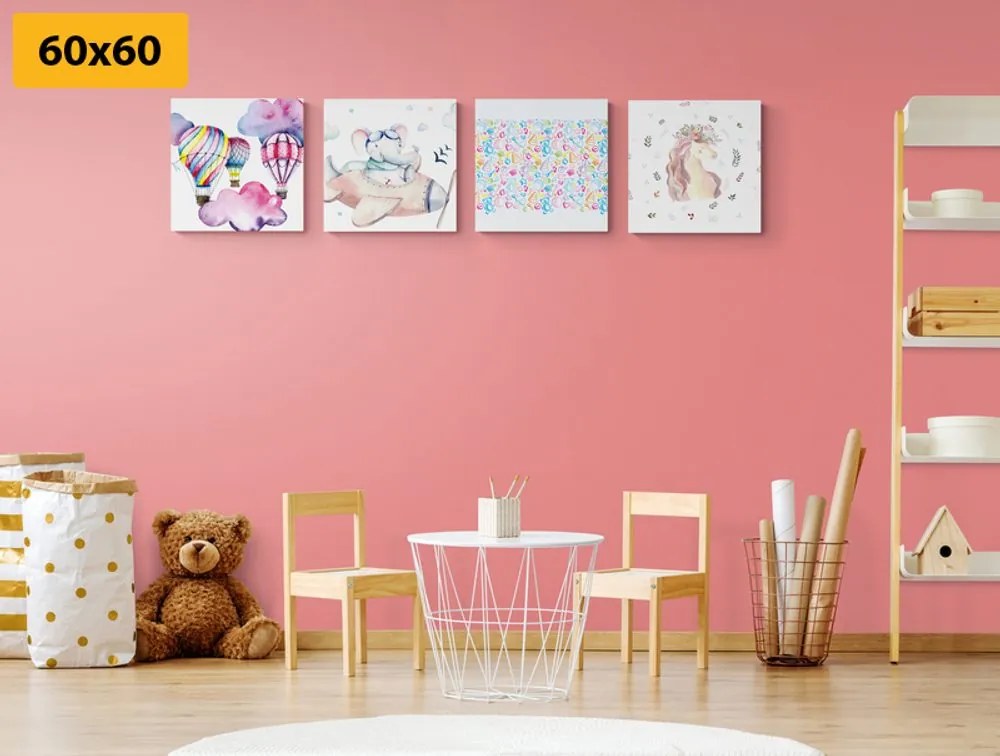 Set di quadri – Per bambini in colori pastello