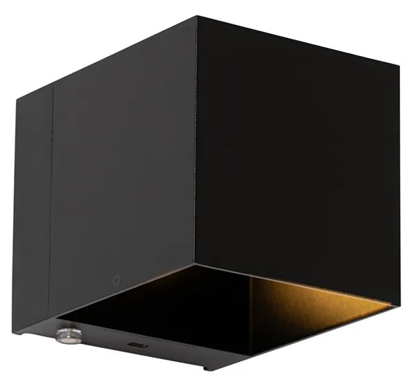 Set di 2 Applique nere ricaricabili con dimmer - Joris