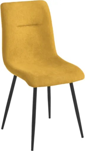 Sedia da pranzo in tessuto Giallo gambe metallo Nero - MANDY 2 sedie