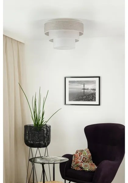 Brilagi - Plafoniera ALASKA LUNETA 1xE27/15W/230V diametro 45 cm grigio/color crema