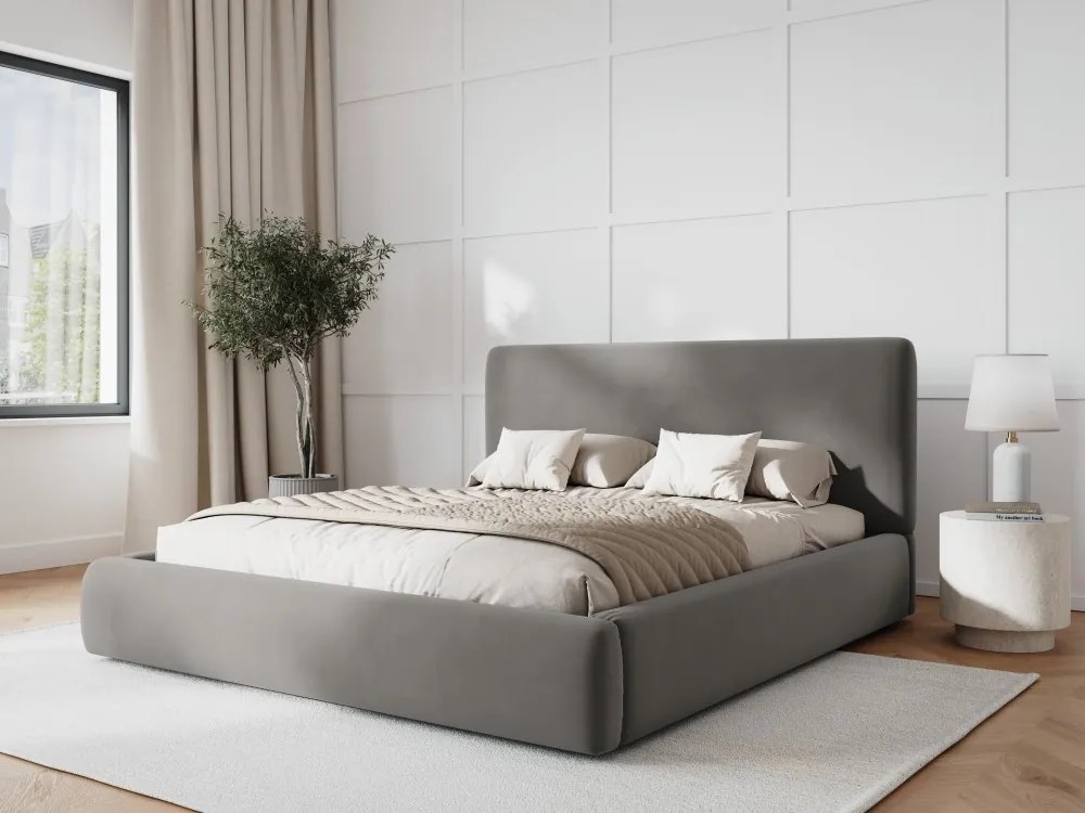 Letto contenitore Colonel con testiera in velluto – 180x200 cm